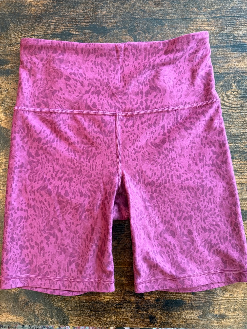 Athleta Women’s High-Waist Pink Leopard Print Bike Shorts